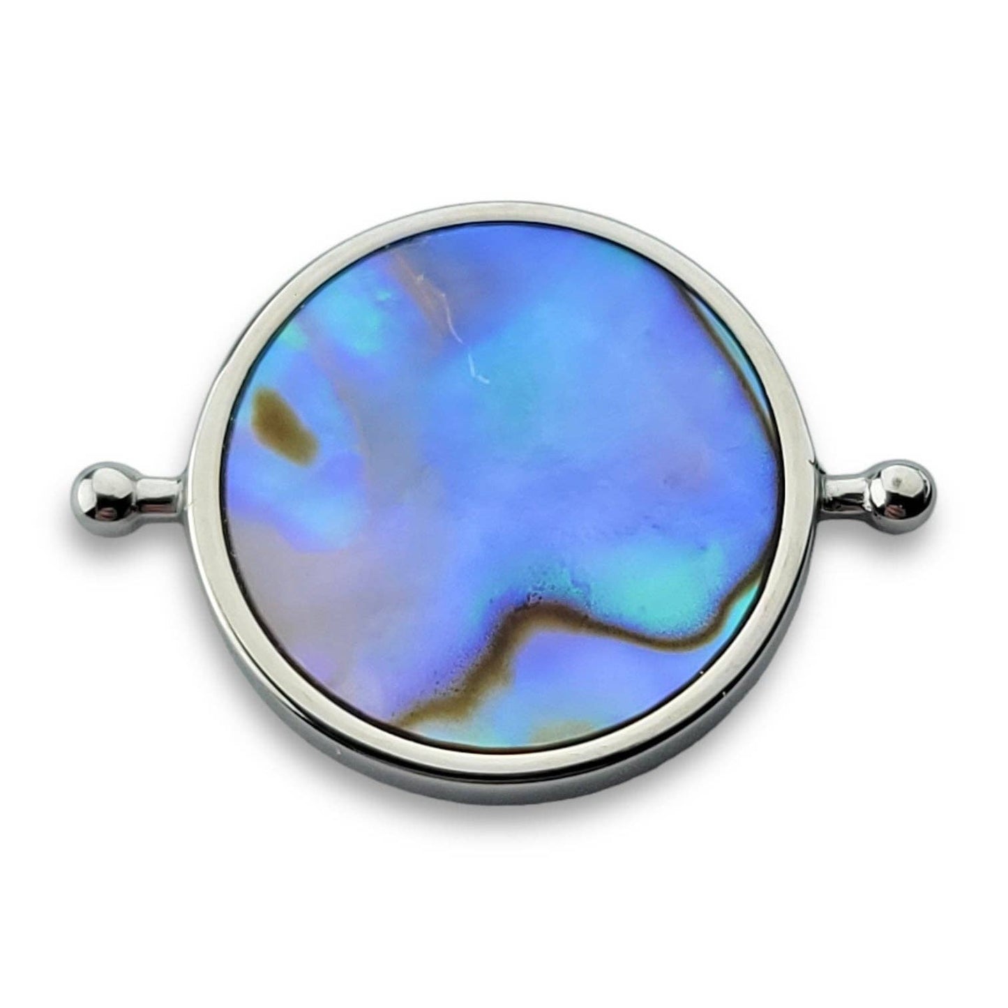 Abalone Shell Round Crystal Element: Silver