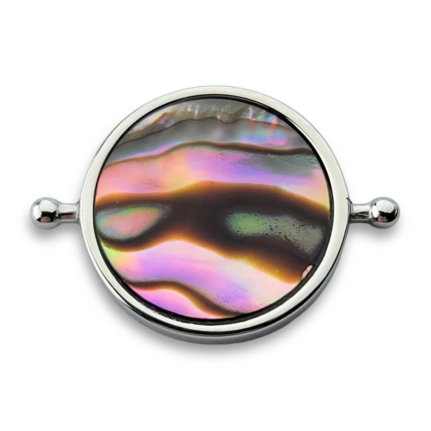 Abalone Shell Round Crystal Element: Silver