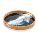 Round Bamboo Resin Serving Trays