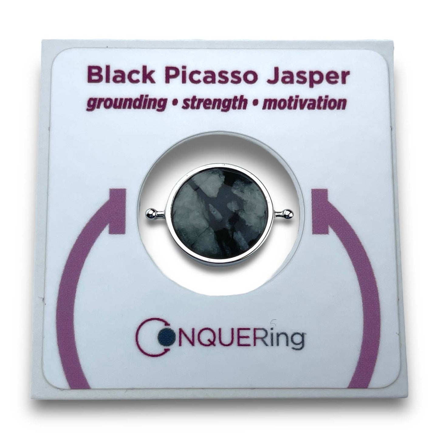 Black Picasso Crystal Element: Silver