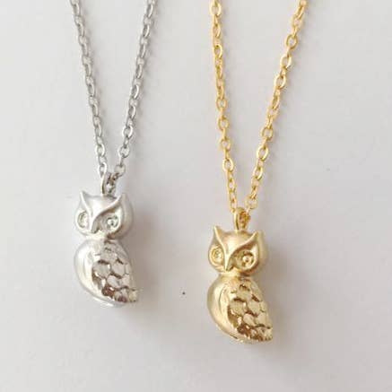 Gold Owl Baby Necklace