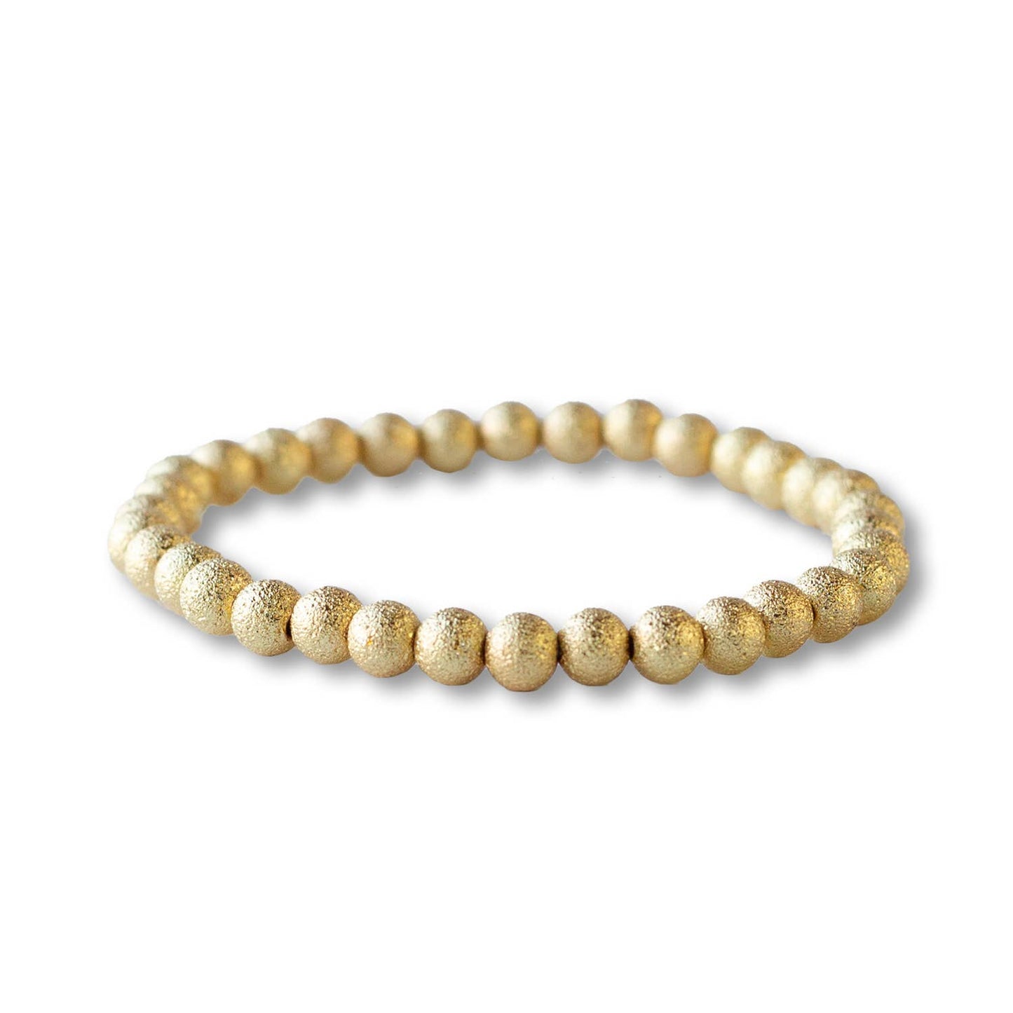 Gold Stretch Bracelet: 6mm Textured