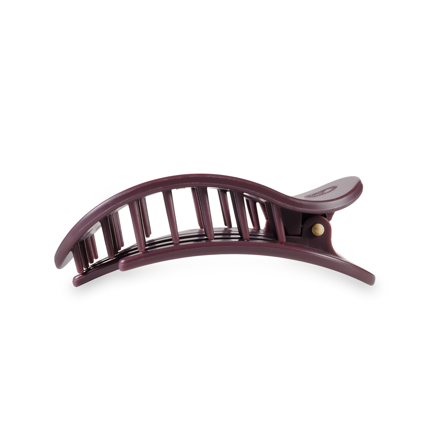 Medium Round Flat Hair Clip: Burgundy Bliss