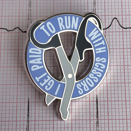 I Run With Scissors Pin