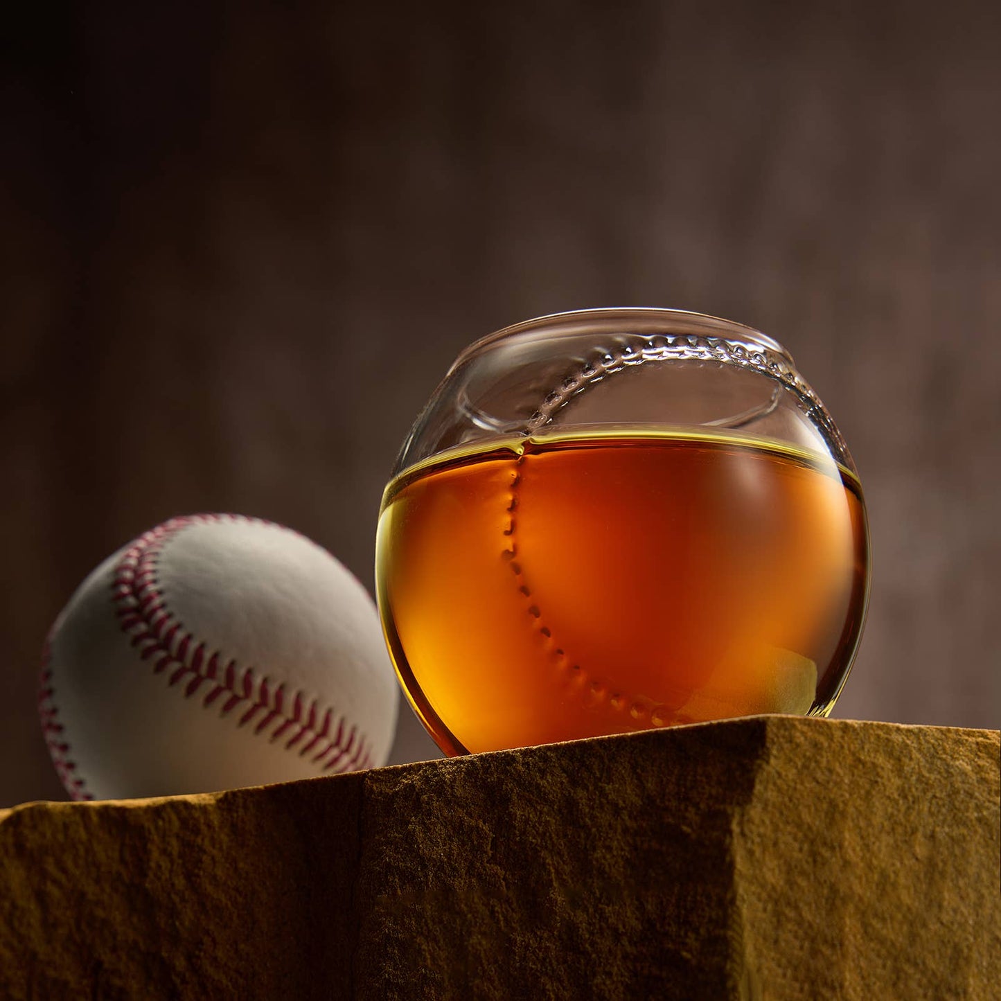 Baseball Round 10oz Whiskey Glass