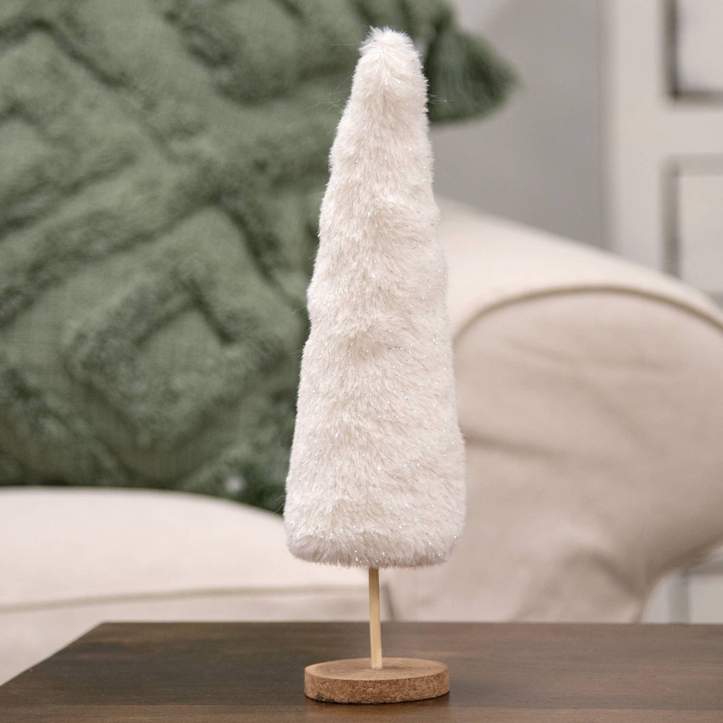 Furry White Sparkle Christmas Tree