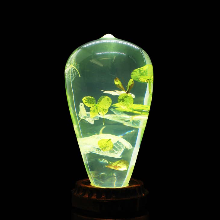 White Hydrangea  Resin LED Bulb