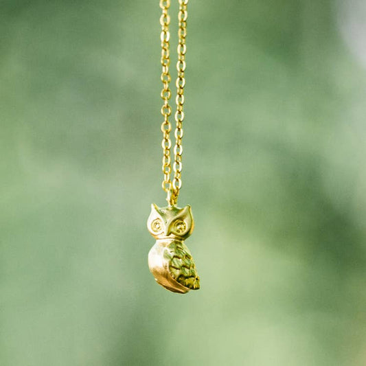 Gold Owl Baby Necklace