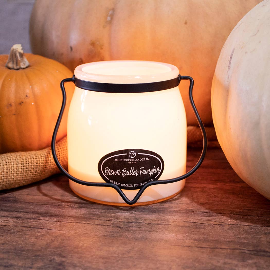 Brown Butter Pumpkin Candle in a 16 oz Butter Jar