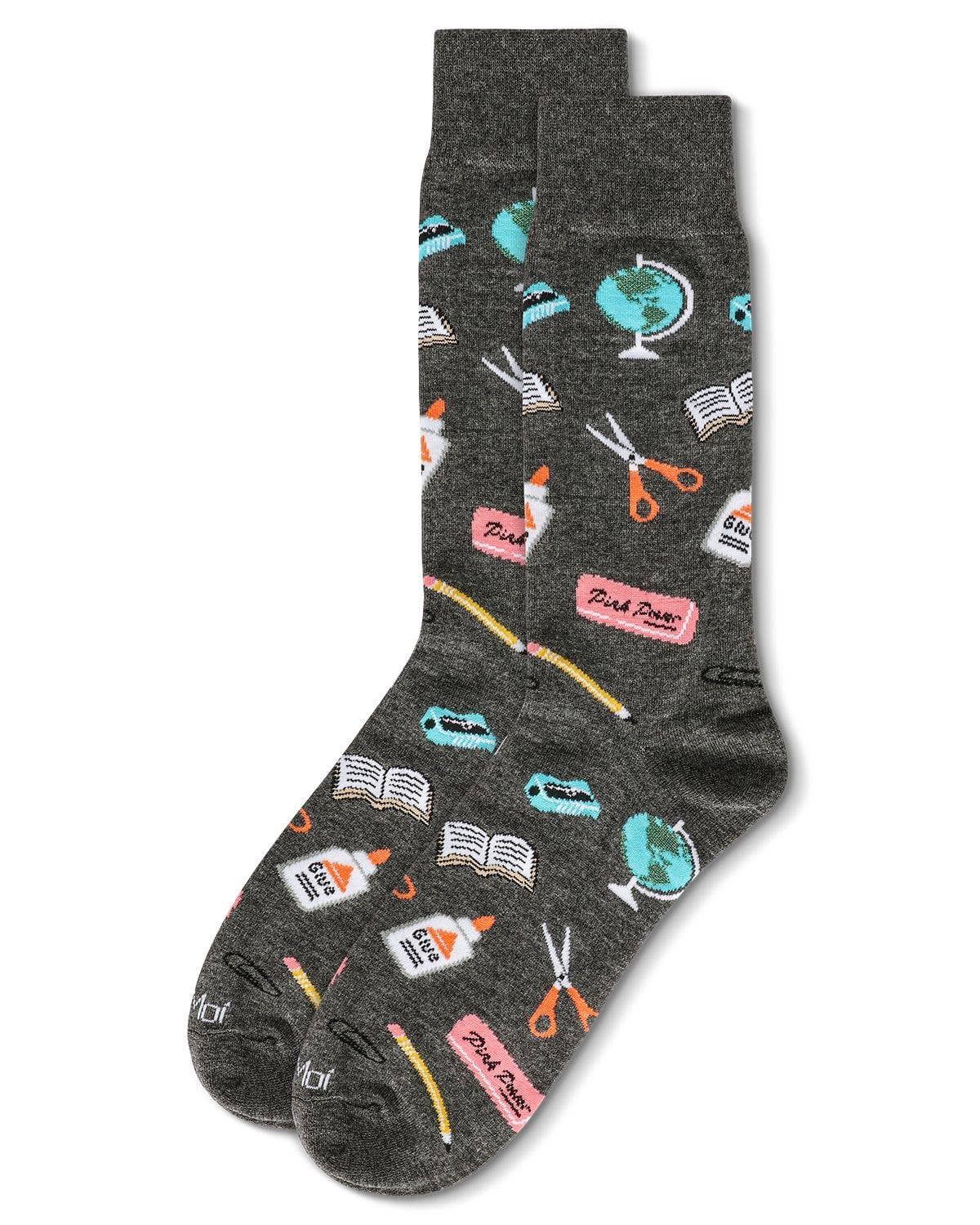 Teacher School Supplies Bamboo Crew Socks Size 10-13 - Dark Gray