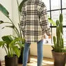 Multi Plaid Patched Pocket Button Jacket