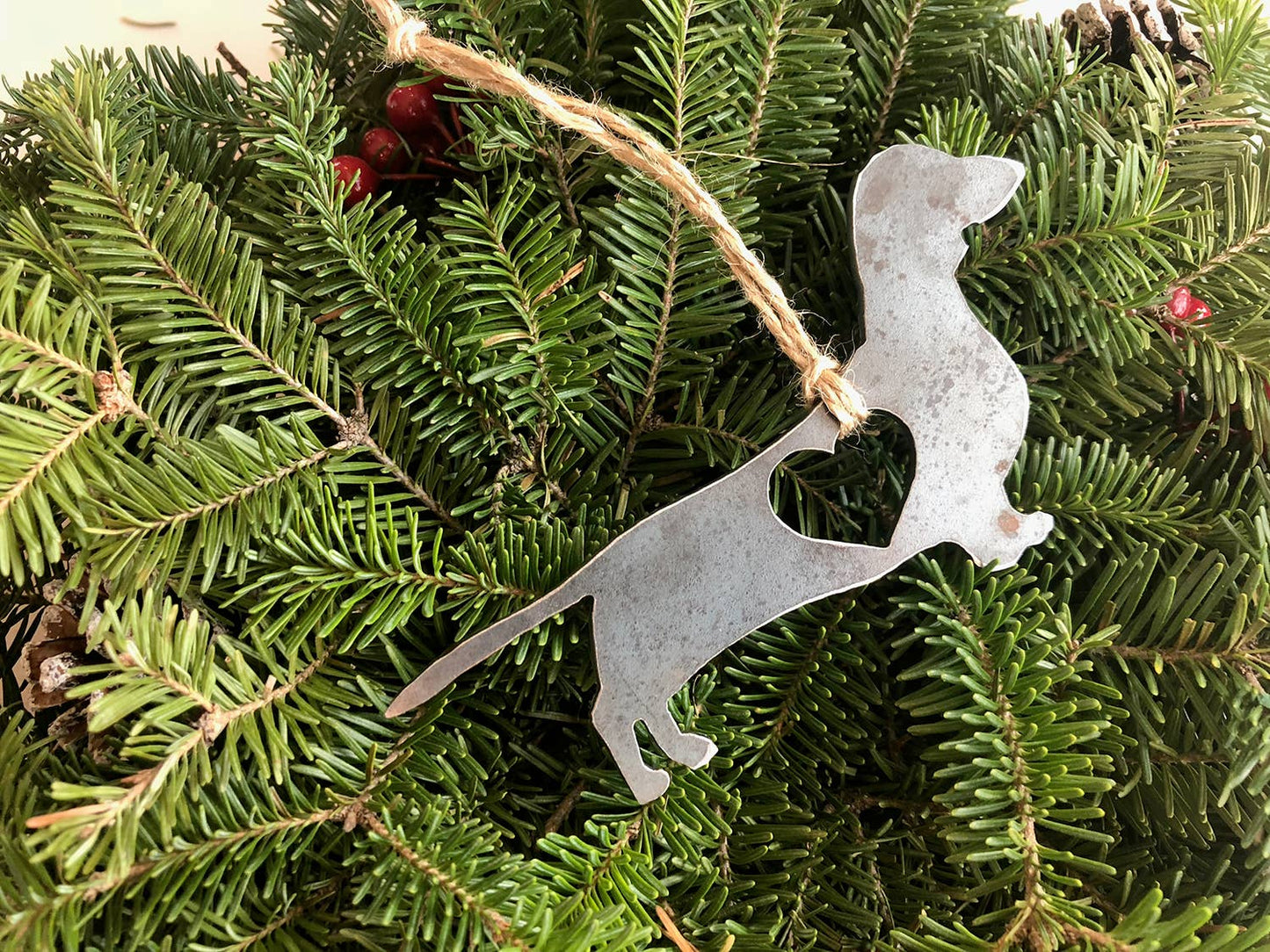 Dachshund Steel Metal Ornament