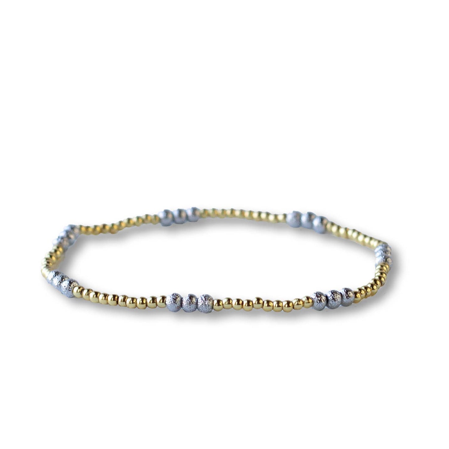 Gold Stretch Bracelet: Trio Mixed Metals