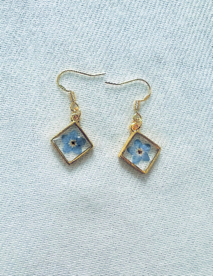 Forget-Me-Not Resin Earrings