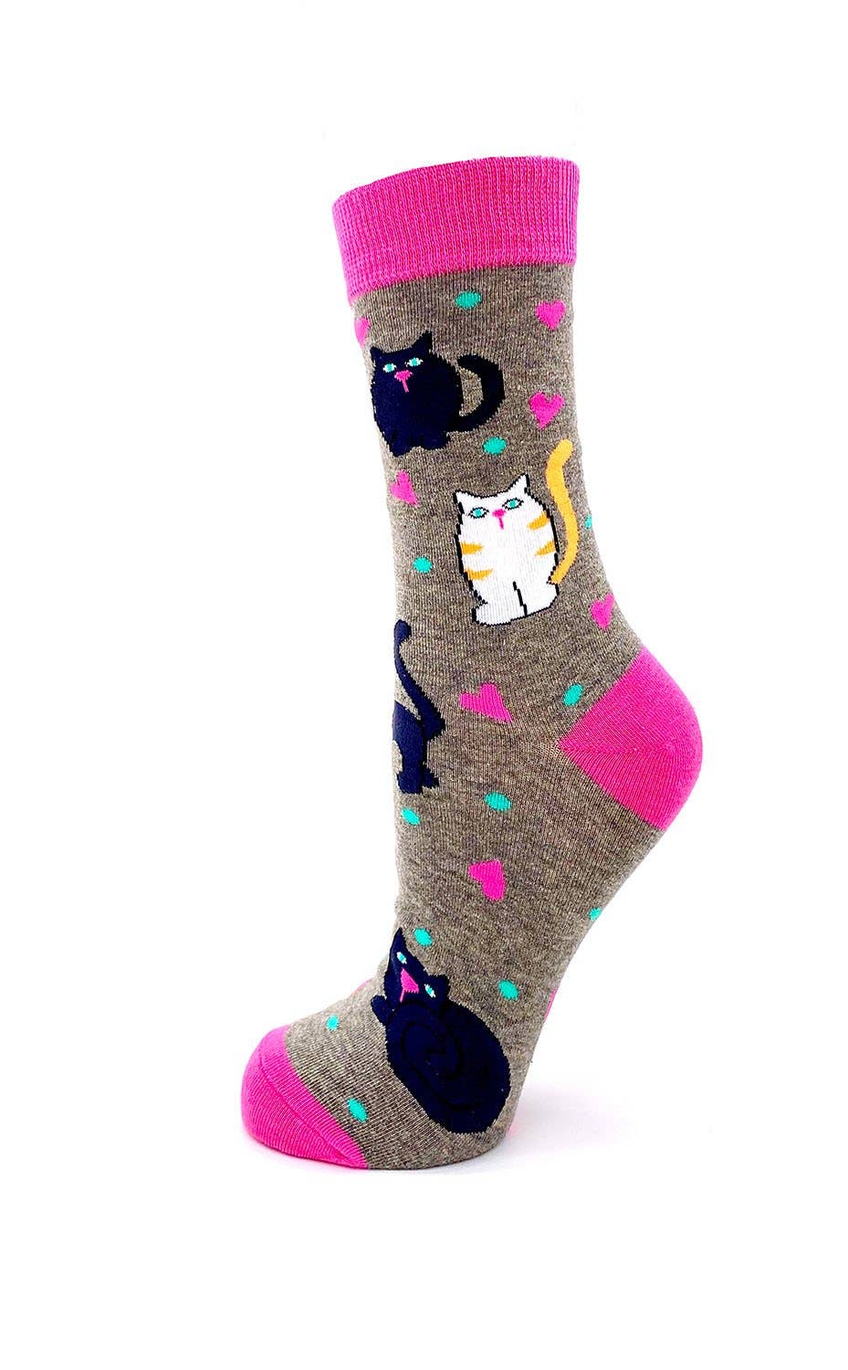 Fluff You You Fluffin' Fluff Sassy Women's Crew Socks with Cats