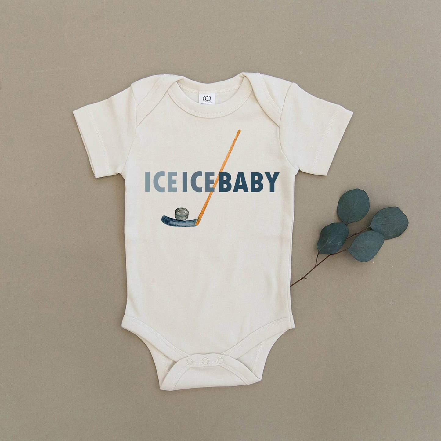 Ice Ice Baby Hockey Organic Baby Onesie