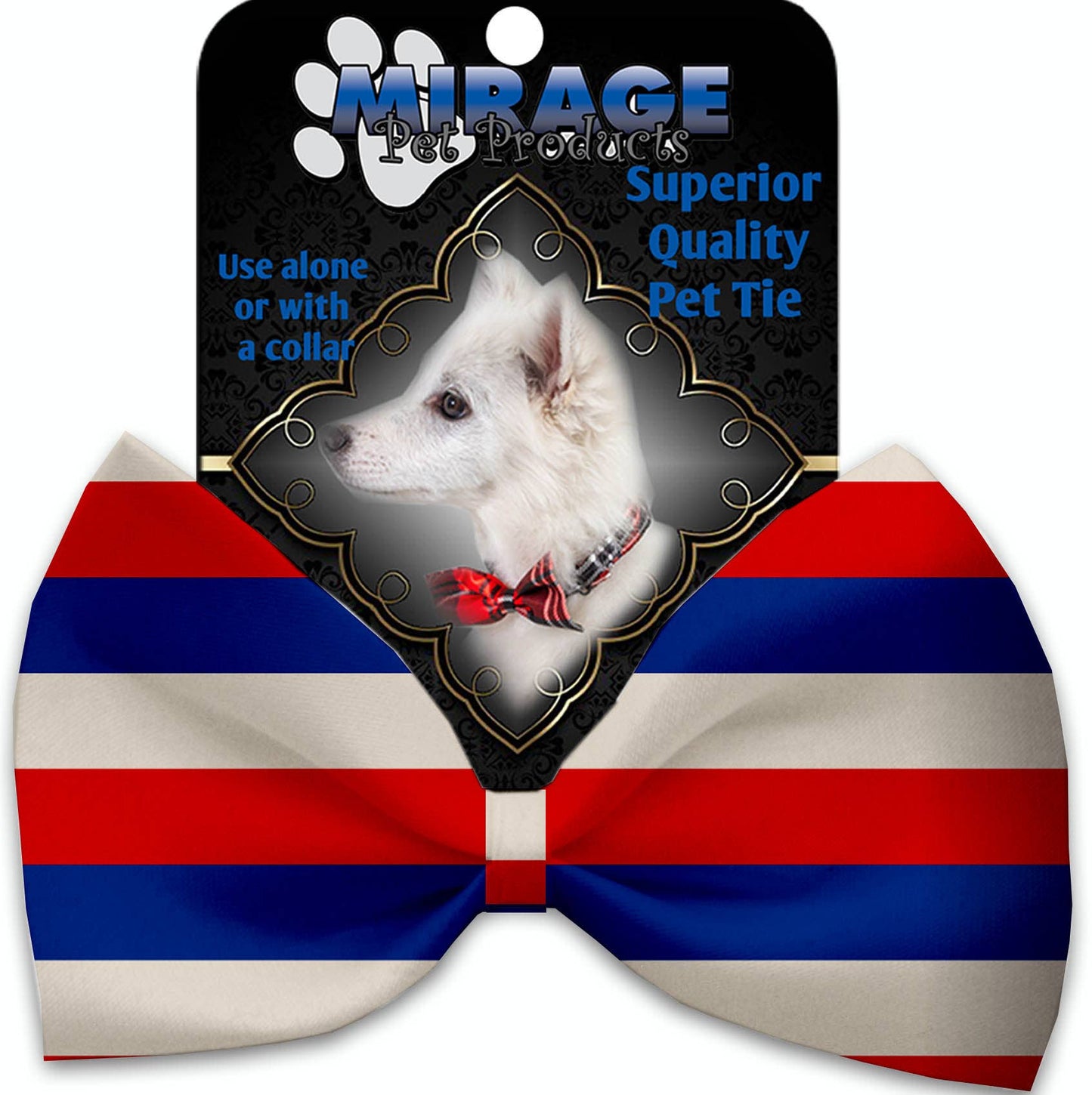 Patriotic Stripes Pet Bow Tie - Velcro