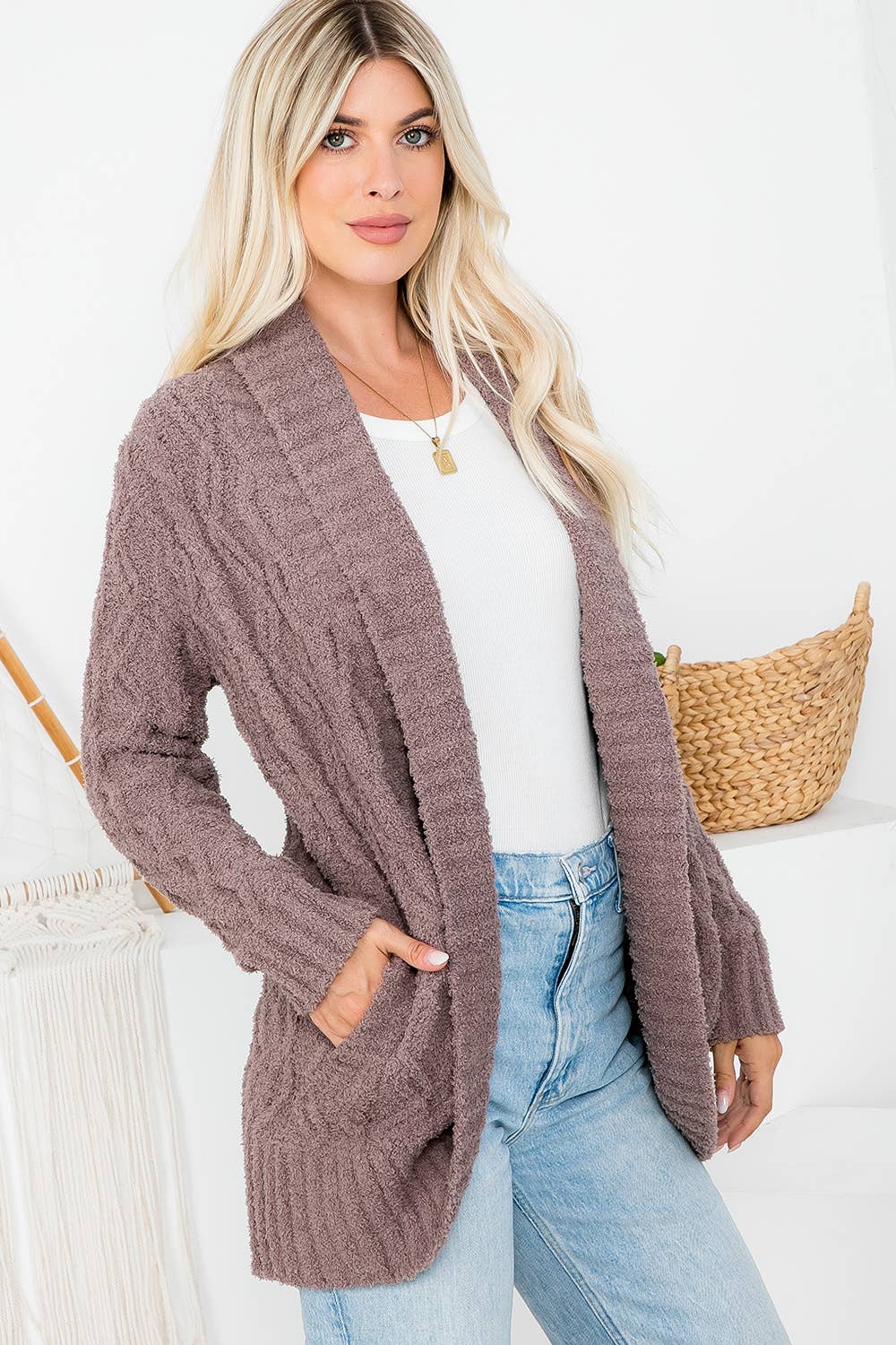 Supersoft Cable Sweater - Mushroom