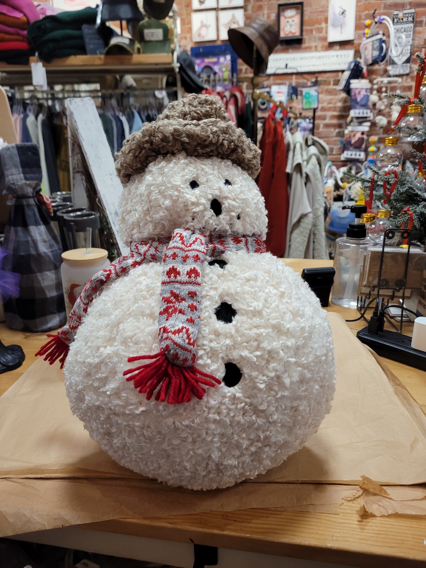 Christmas Sherpa Pillow Snowman