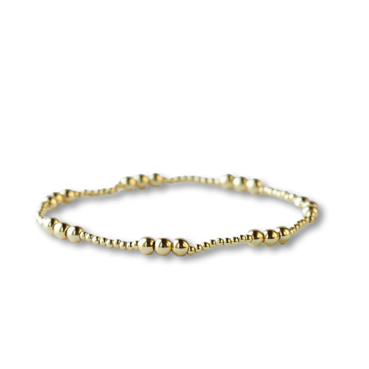 Gold Stretch Bracelet: Trio Smooth