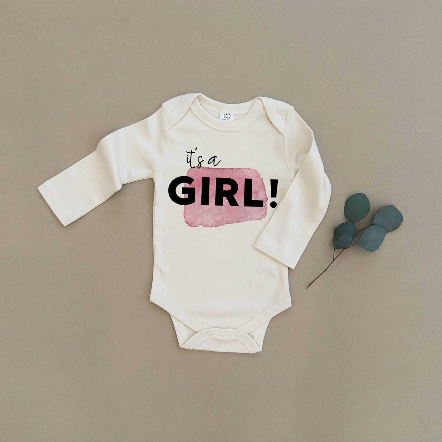 It's a Girl Pregnancy Announcement Organic Baby Onesie