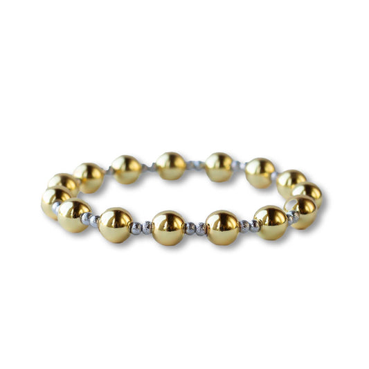 Gold Stretch Bracelet: Duo Mixed Metals