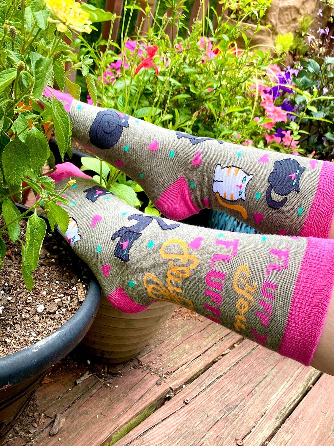 Fluff You You Fluffin' Fluff Sassy Women's Crew Socks with Cats