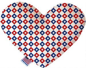 Patriotic Checkered Stars Dog Toy - 8"