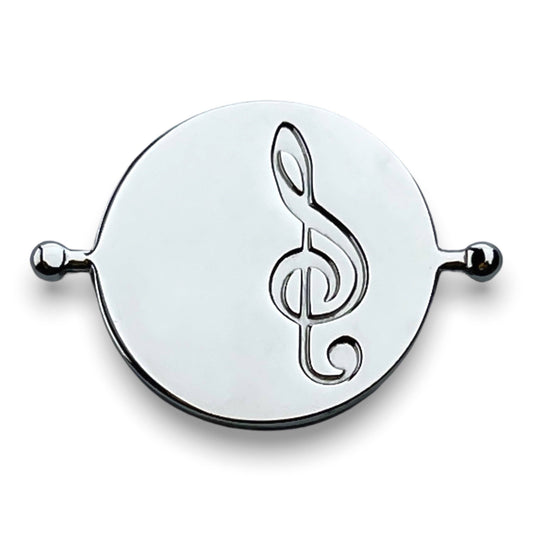 Music Clef Heart Symbol Element: Silver