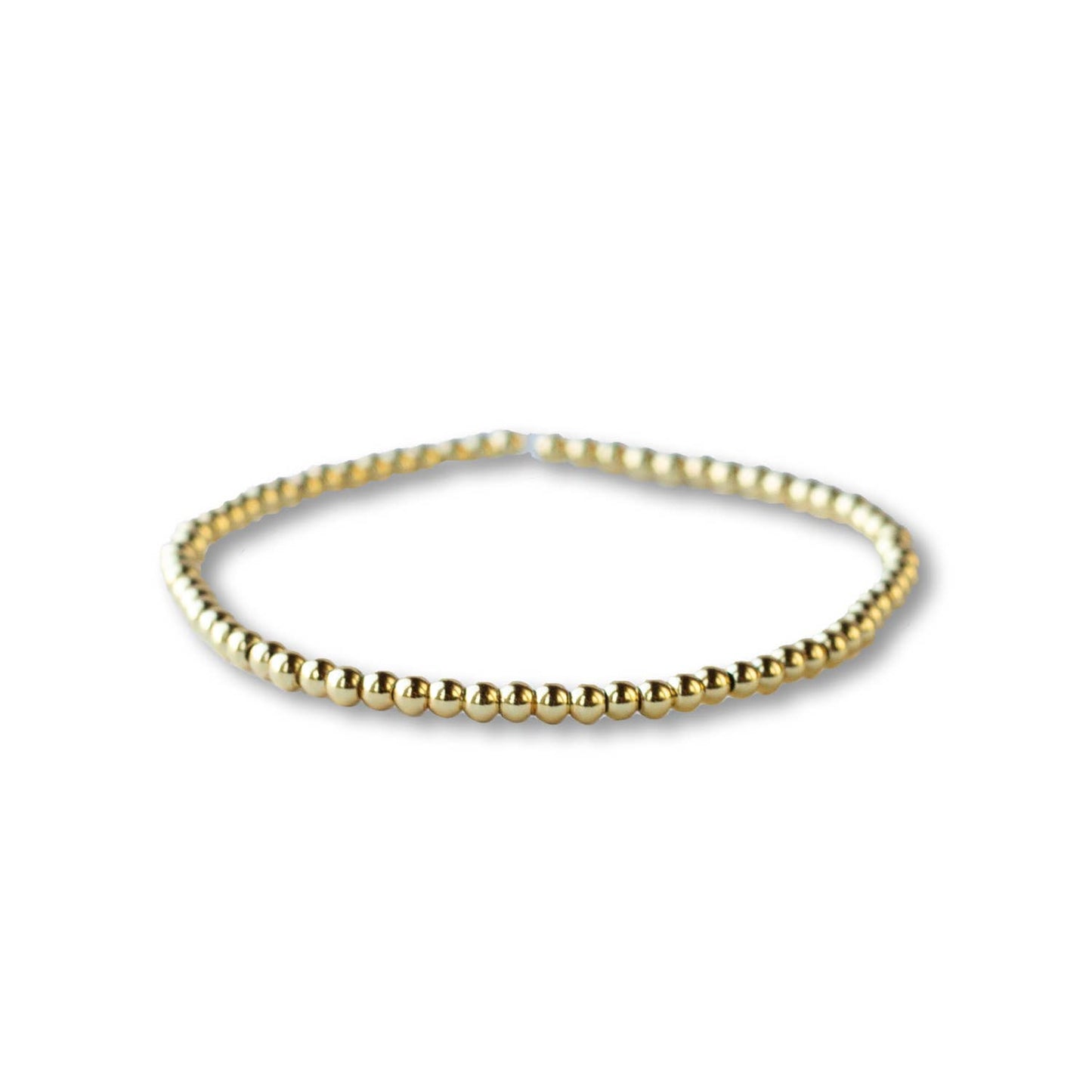 Gold Stretch Bracelet: 3mm-Smooth