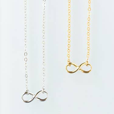 Infinity Charm Pendant Love Necklace Shape Geometric: Gold