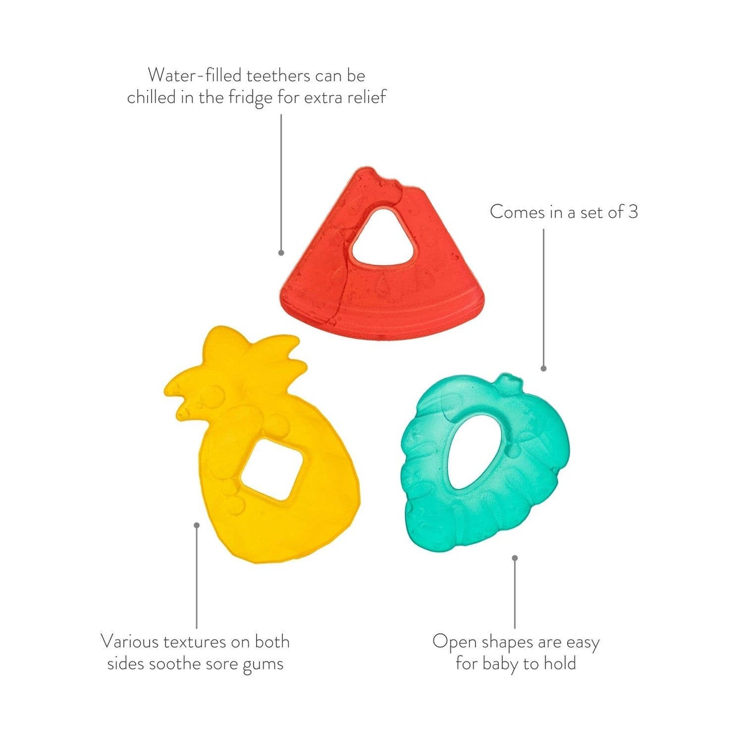 Cutie Coolers™ Water Filled Teethers (3-pack): Fruit