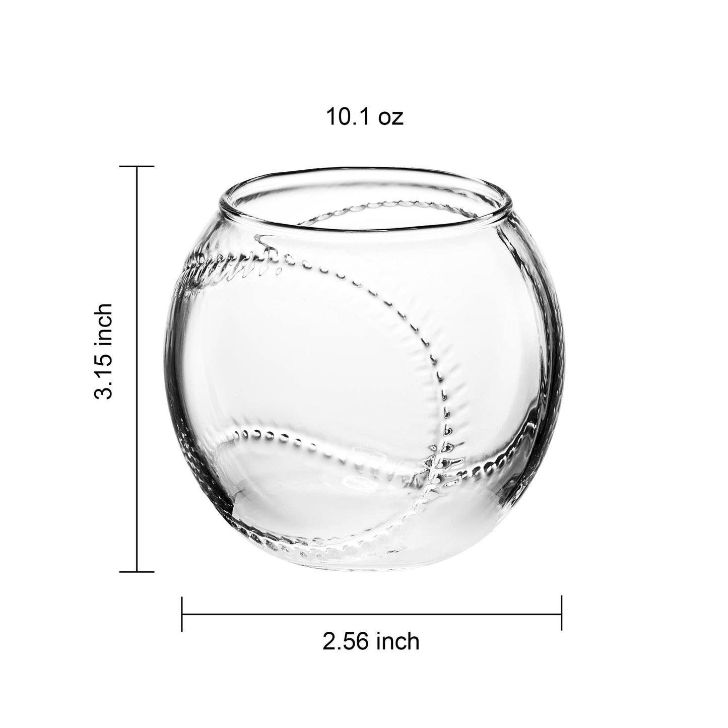 Baseball Round 10oz Whiskey Glass