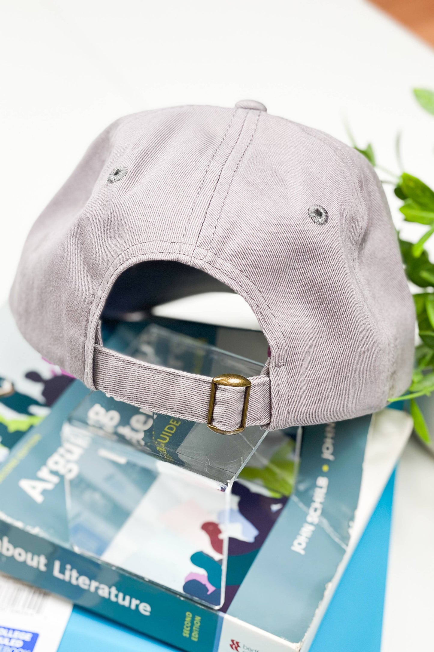 Teach Cap: Gray with Dark  Blue Embroidery