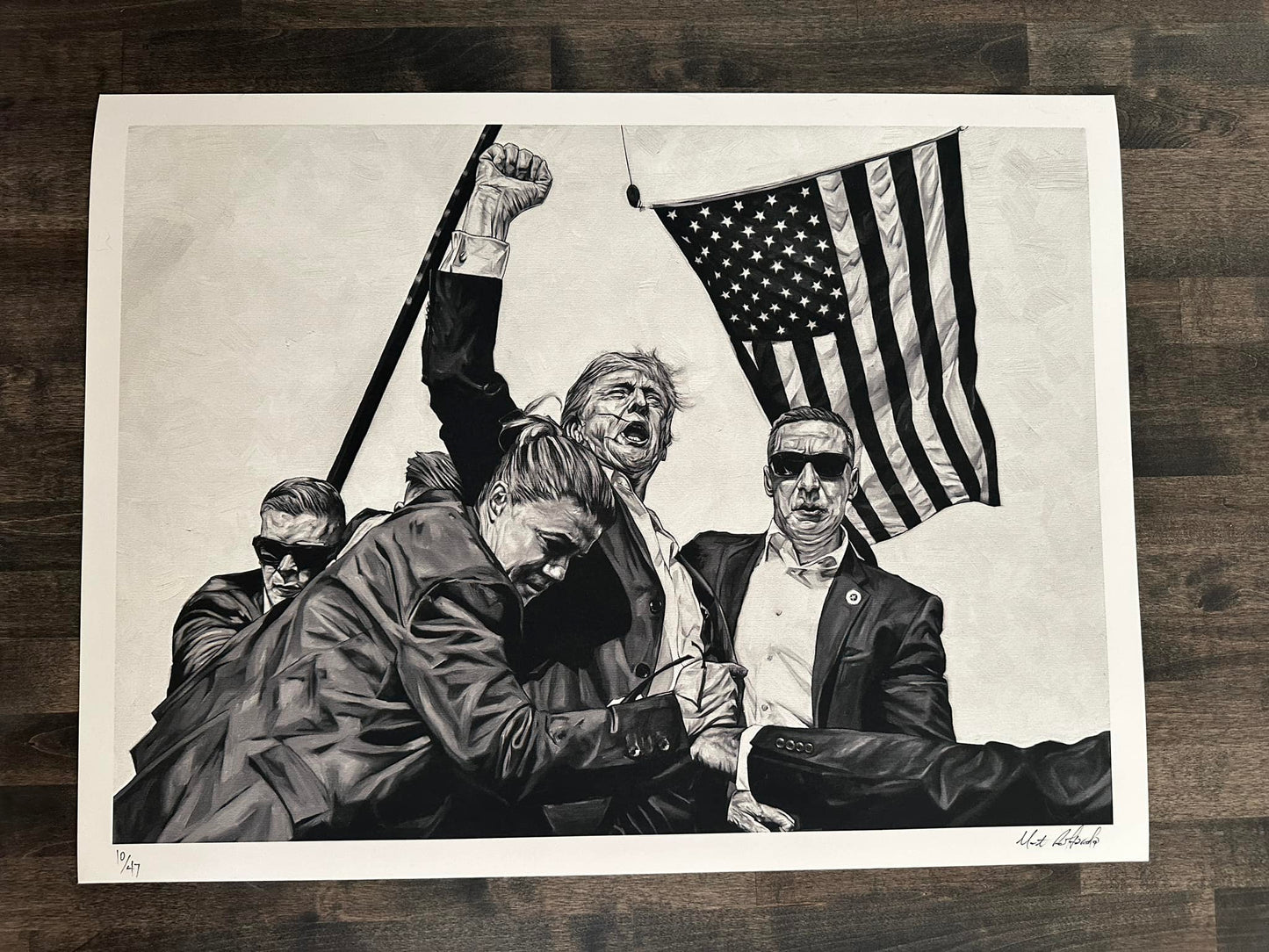 Black and White Donald Trump Print