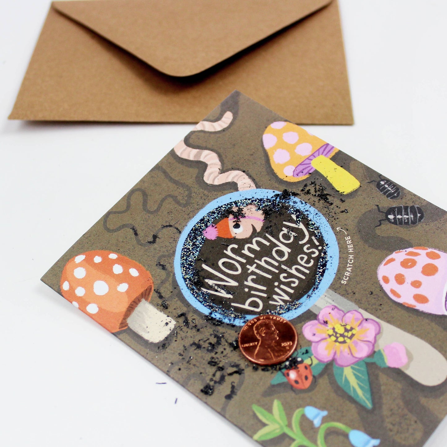 Scratch-off Worm Wishes Card