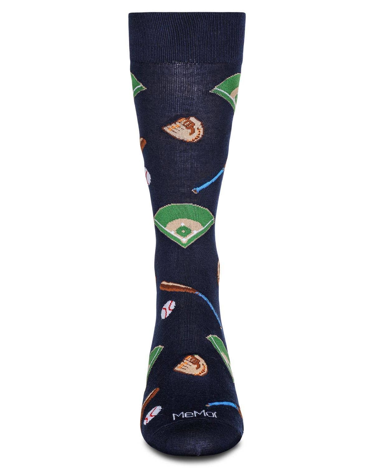 Men's Baseball Bamboo Crew Socks Size 10-13