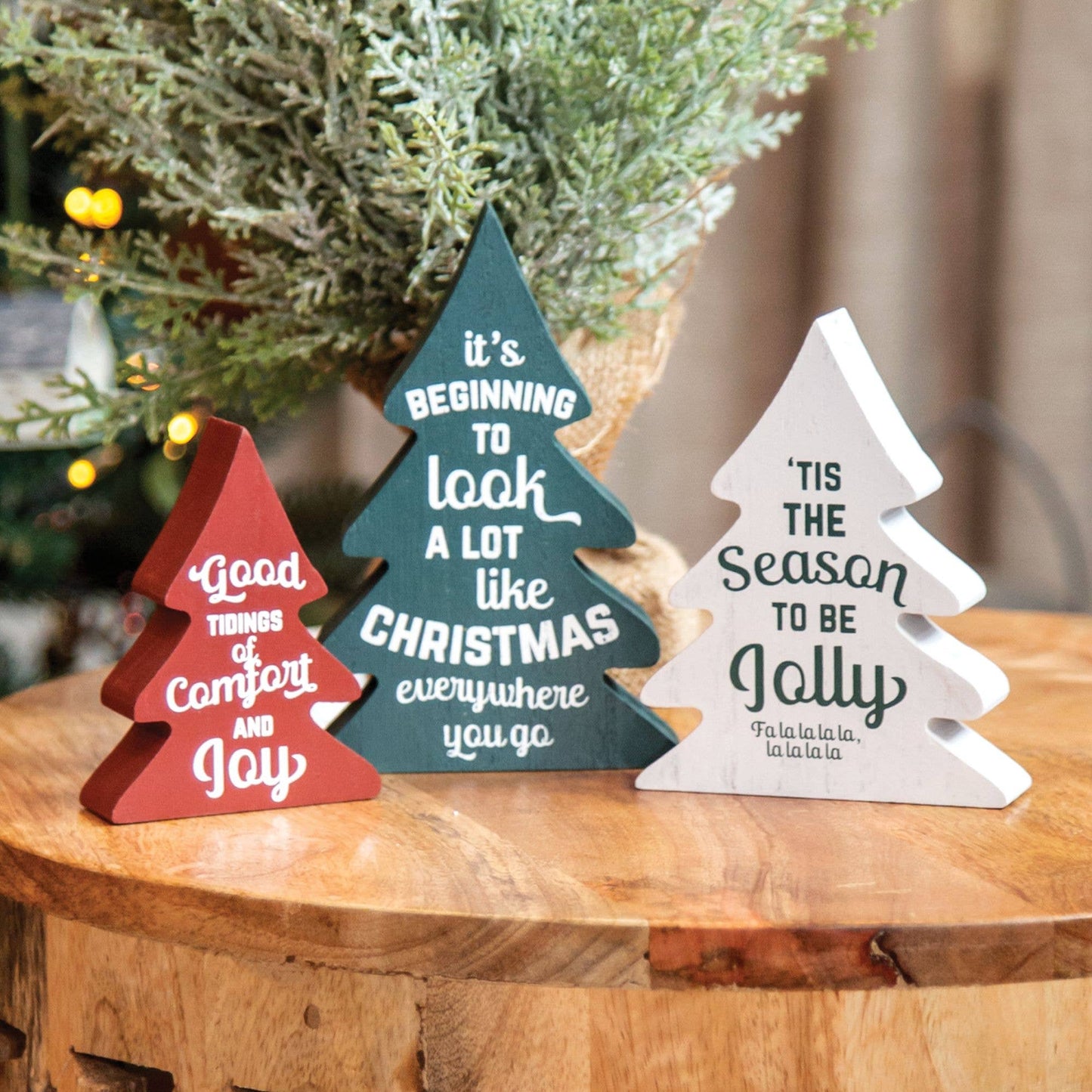 Christmas Carol Wooden Trees