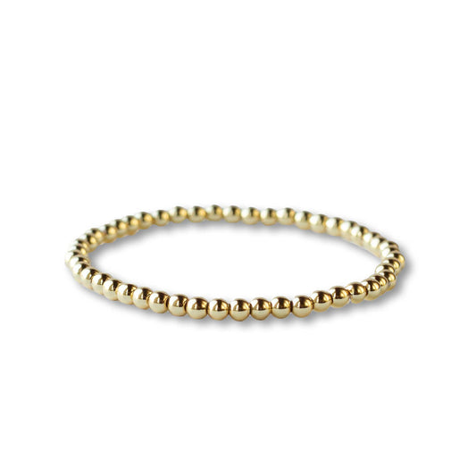 Gold Stretch Bracelet: 4mm Smooth