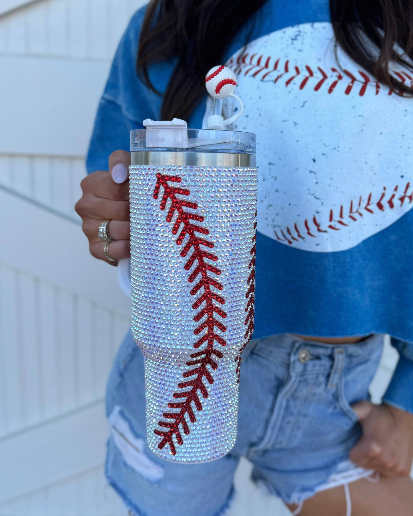 Baseball 3D Straw Topper