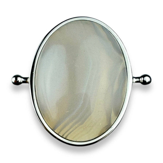 Sardonyx Oval Crystal Element: Silver