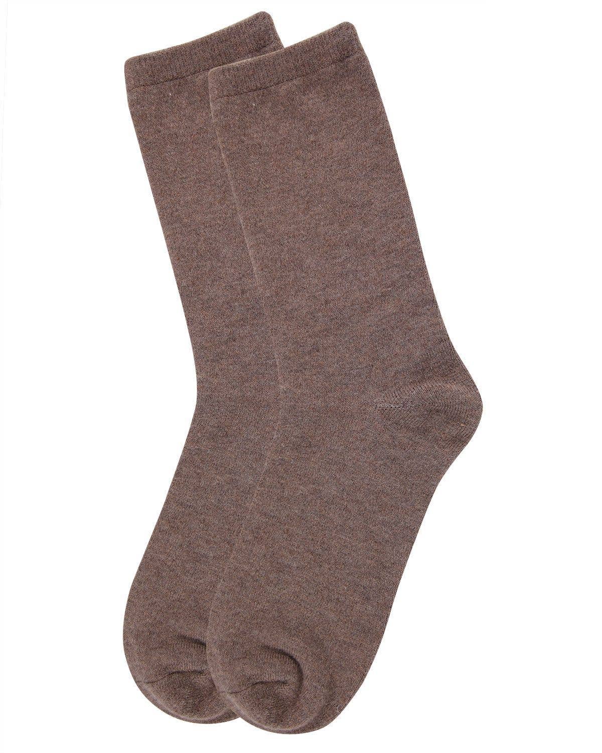 Flatknit Cashmere Crew Sock Size 9-11 Hemp Heather