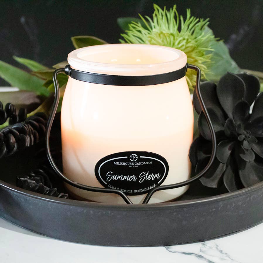 Summer Storm Candle in a 16 oz Butter Jar