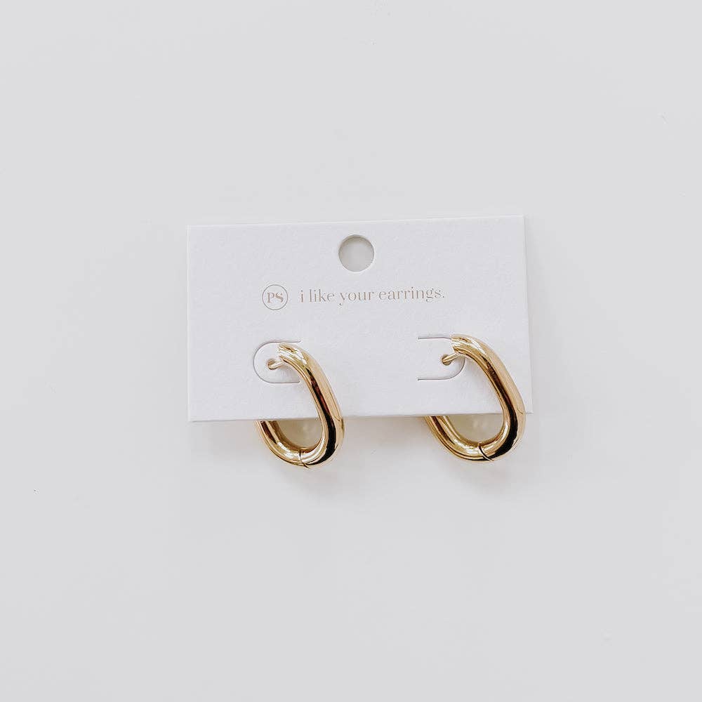 Flirty Fantasy Oval Hoop Earrings - Waterproof