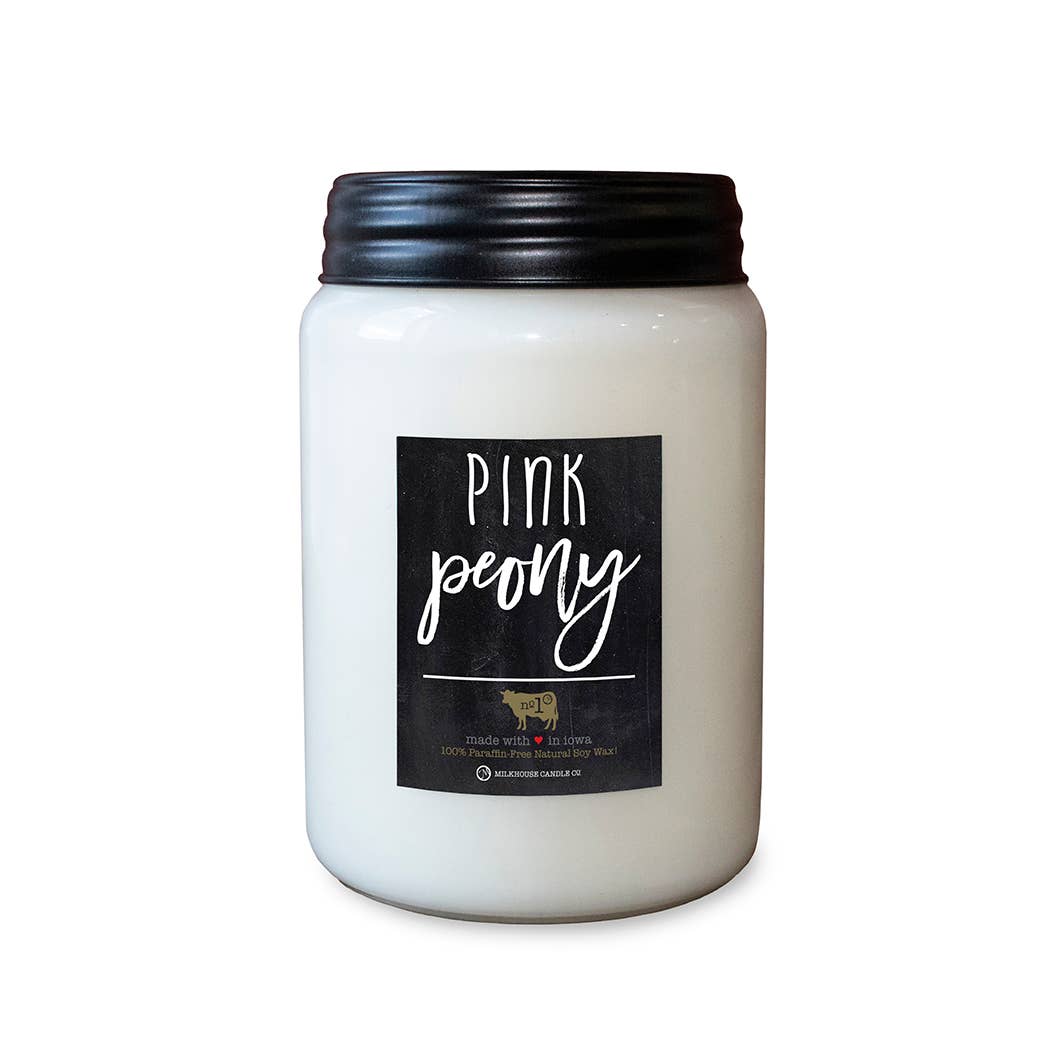 Pink Peony  Candle in a 26oz Farmhouse Jar