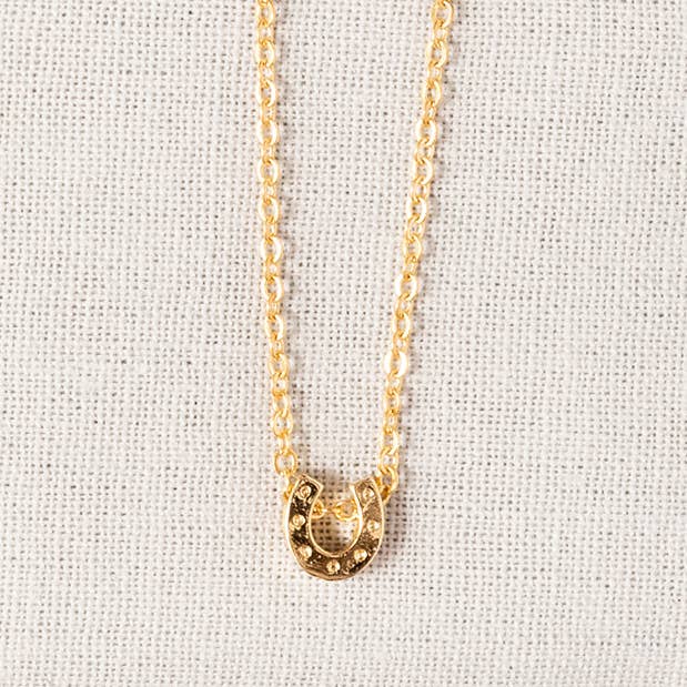 Mini Horseshoe Necklace: Gold