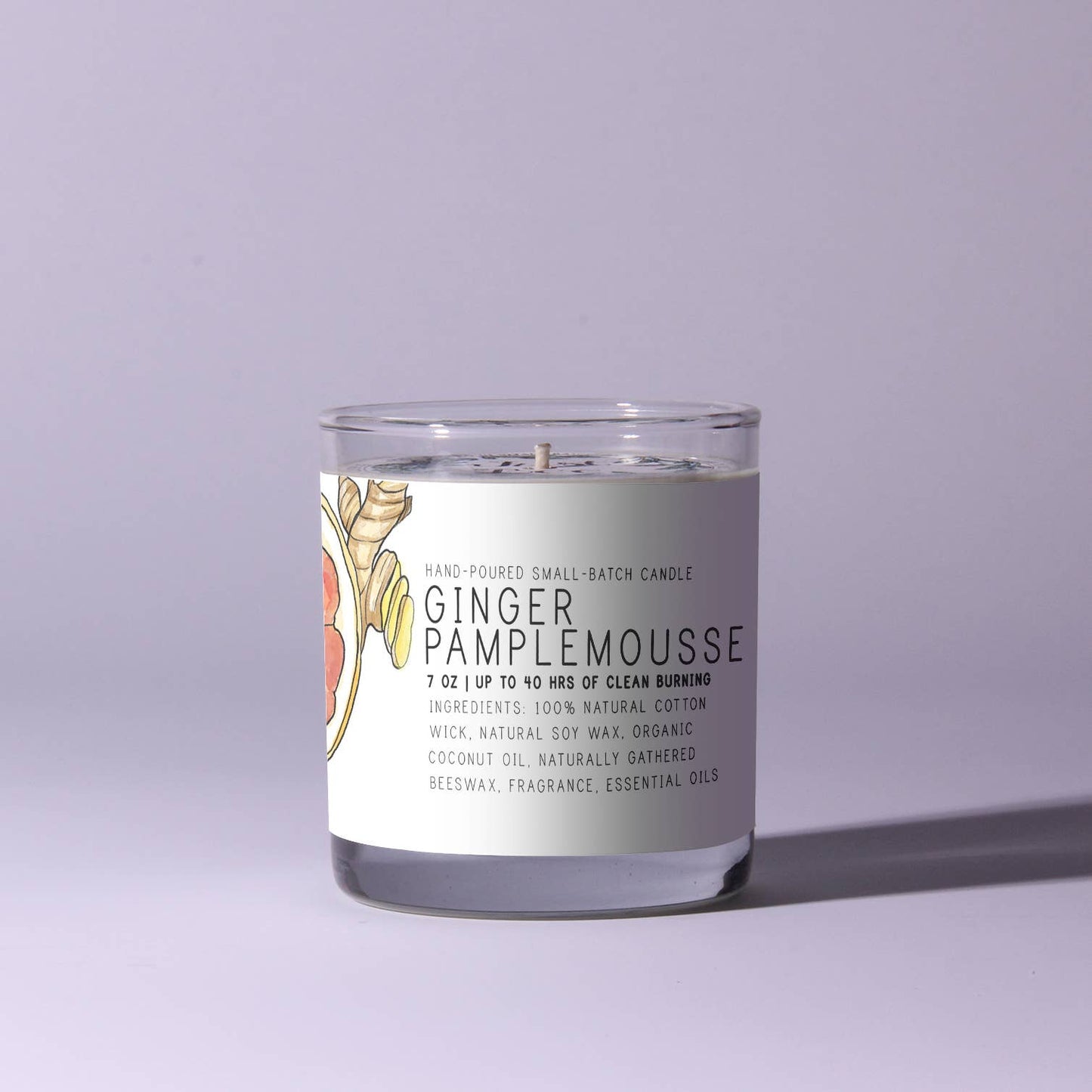 Ginger Pamplemousse Just Bee Candles in 7 oz Jars