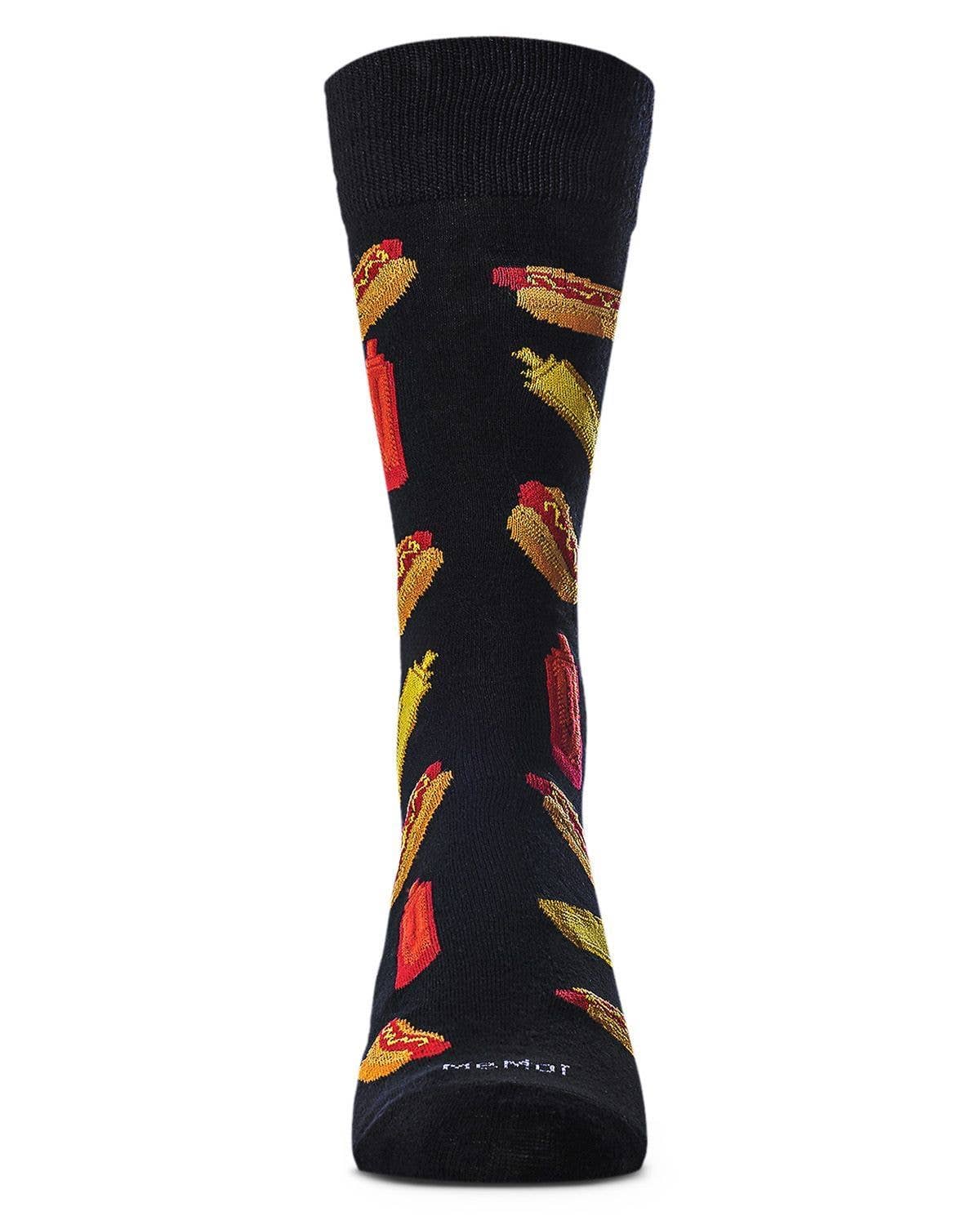 Hot Dogs Bamboo Blend Men's Crew Socks Size 10-13