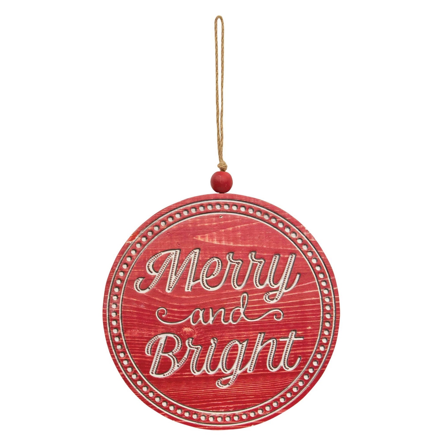 Merry & Bright Wood Hanging Sign