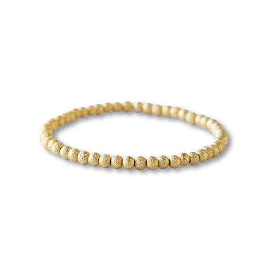 Gold Stretch Bracelet: 4mm Textured